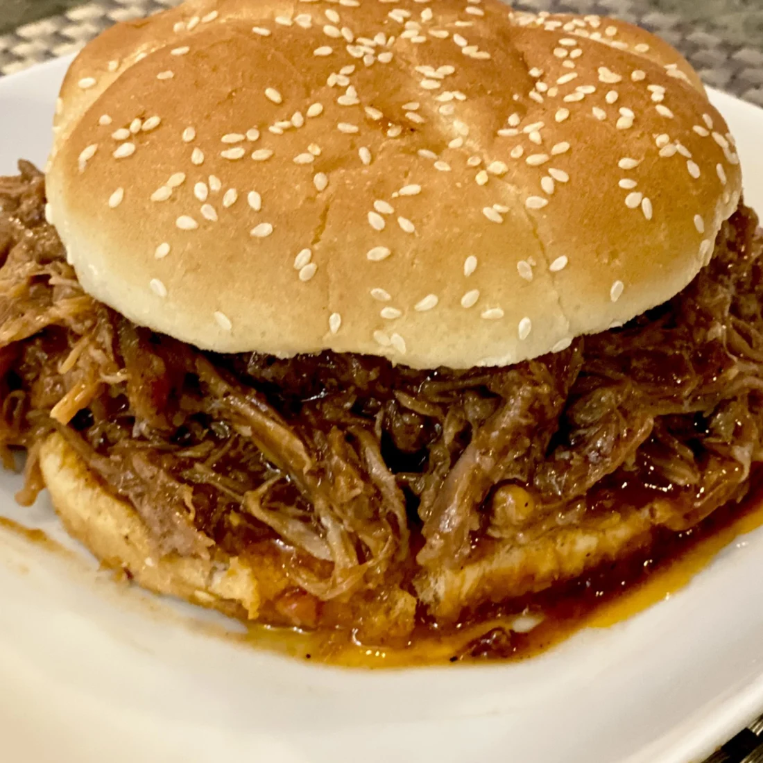 Pulled pork with barbecue sauce