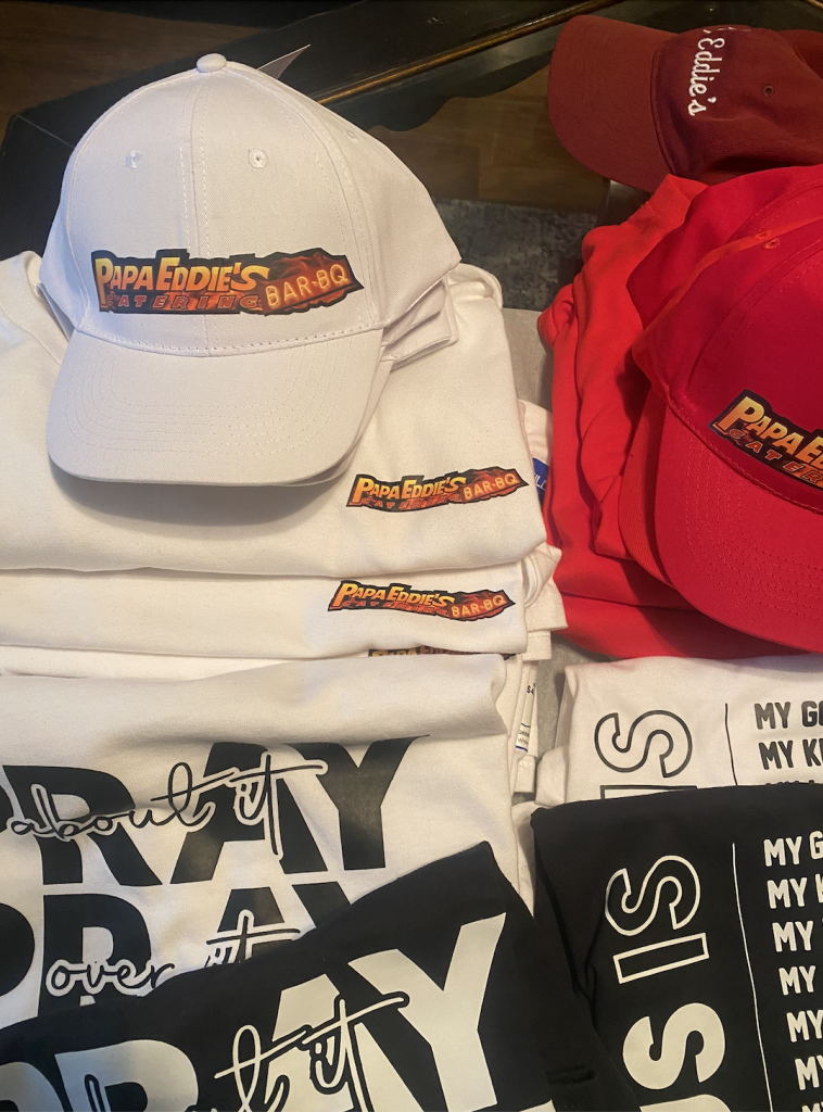 Papa Eddie’s branded merchandise display